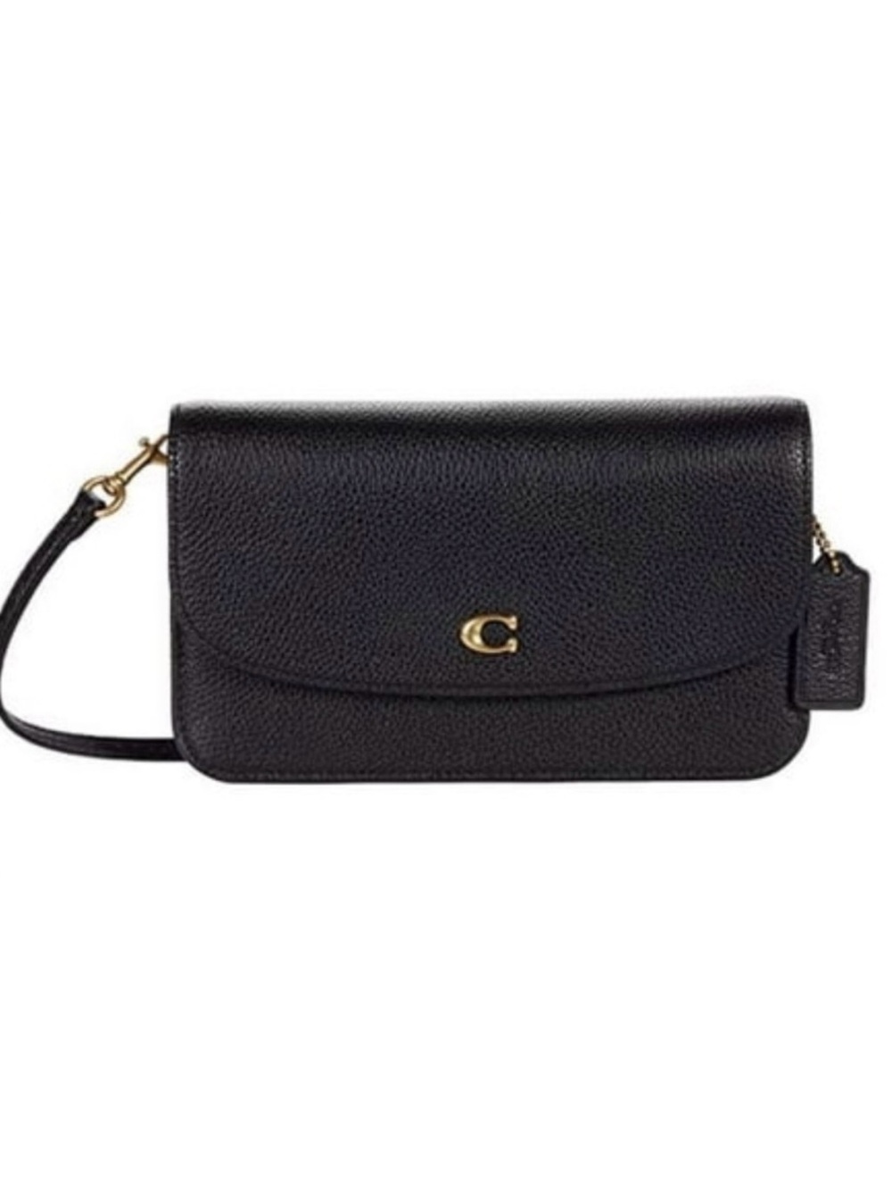 Coach Hayden Black Pebble Leather Crossbody with Gold 'C' Hardware